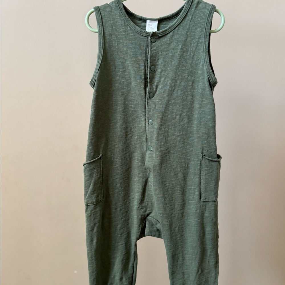 Kids Sleeveless Green One Piece